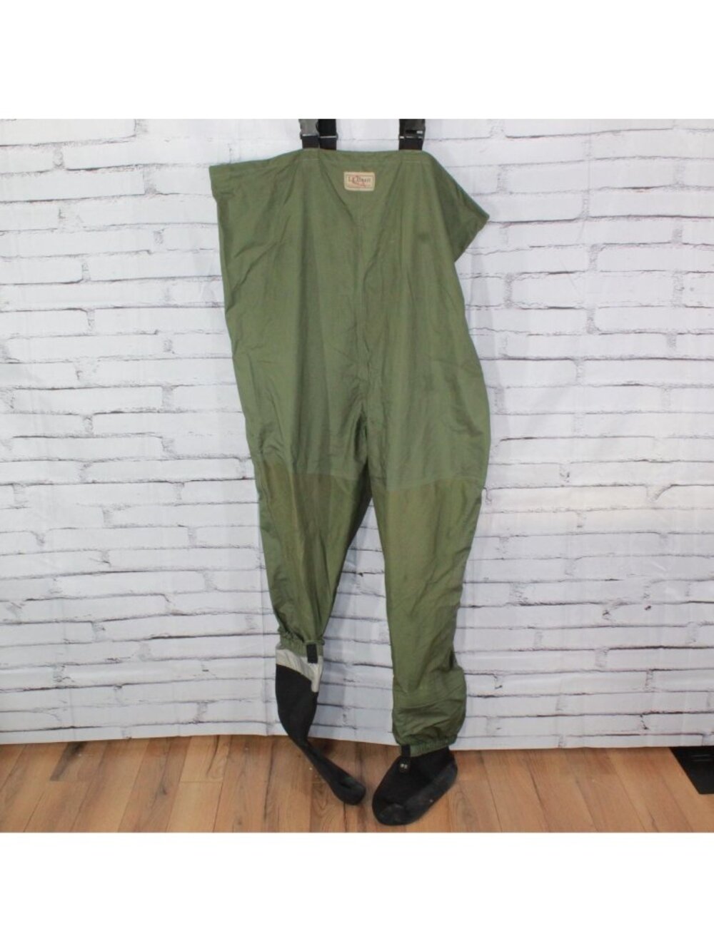 LL Bean Men's Chest Waders Neoprene Polyester Green Waterproof Fly Fishing XXL
